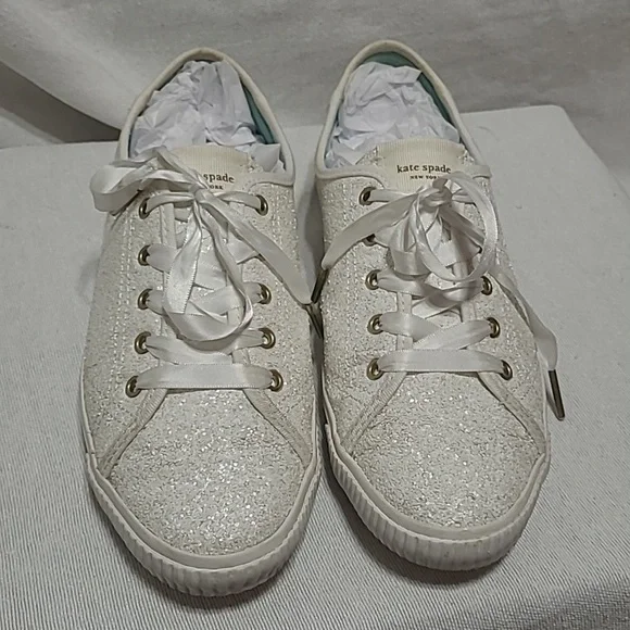 Kate Spade Trista Glitter Textile Sneakers Size 9.5 - Picture 2 of 13